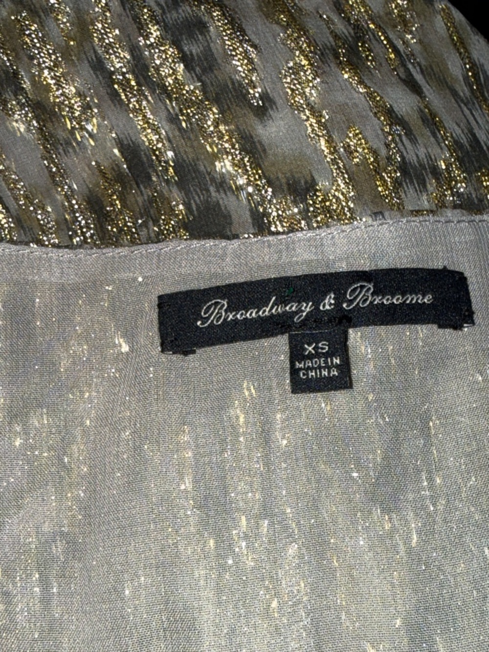 Broadway‎ & Broome Gold Metallic Abstract Animal Print Tank Top XS - Picture 4 of 5